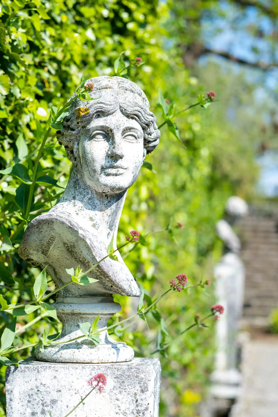 old statue in italy garden