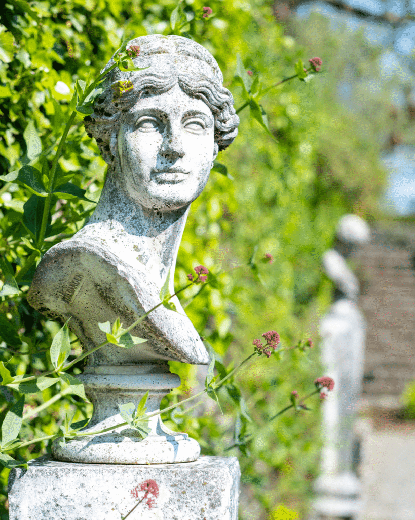old statue in italy garden